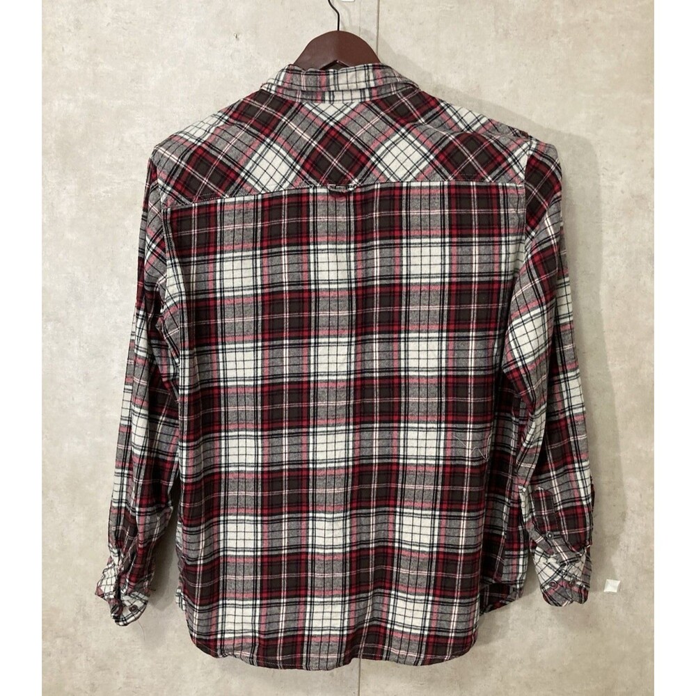 Paper Denim & Cloth Flannel Shirt Mens XL Red Plaid Button Up Cotton Casual - Picture 3 of 9